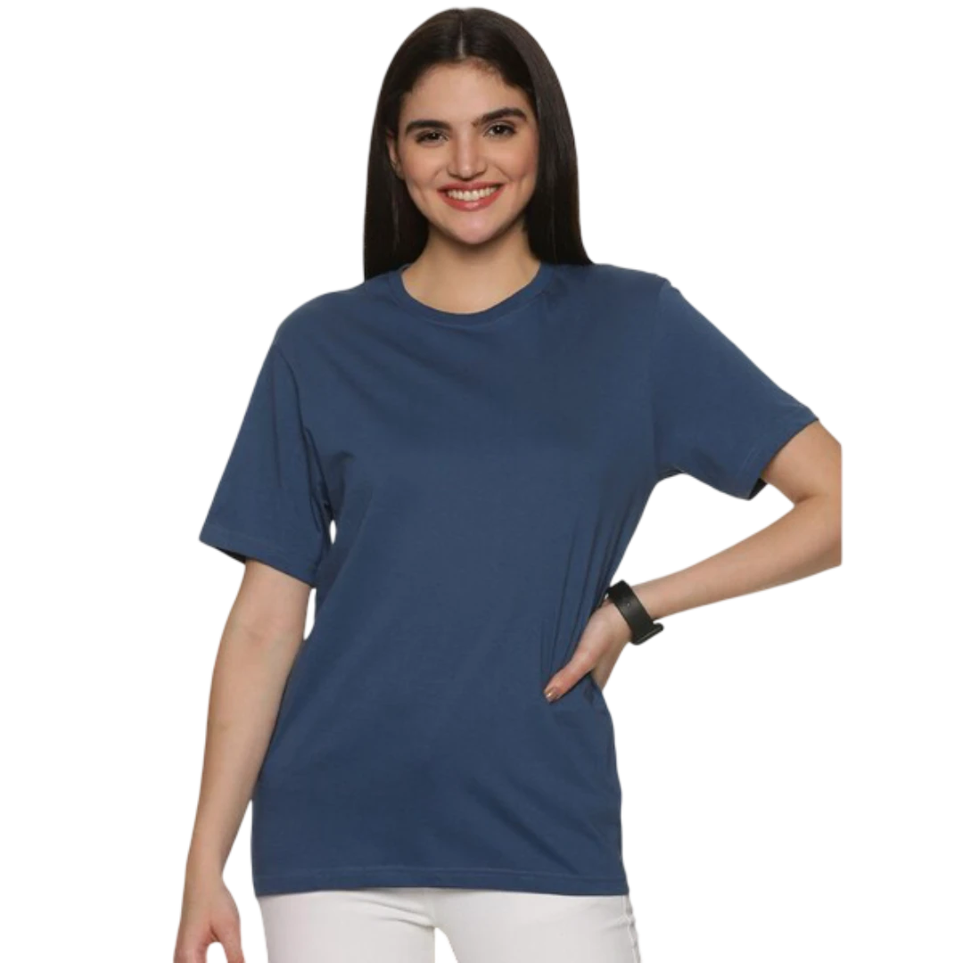 Dark Blue Round Neck T-Shirt